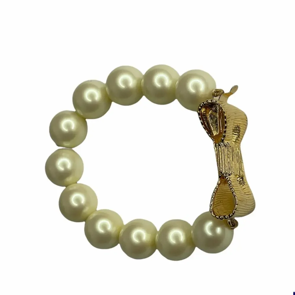 Kate Spade All Wrapped Up In pearls Bracelet Cream / Gold - Picture 2 of 7